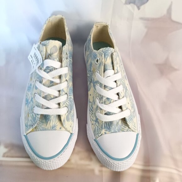 Airwalk Legacee Canvas Floral Sneakers Size 7 NWOB Blue Cream Casual Shoes - Picture 7 of 8